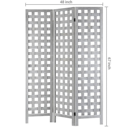 Room Dividers: 48.03'' W x 66.92'' H 3 - Panel Solid Wood Folding Room Divider