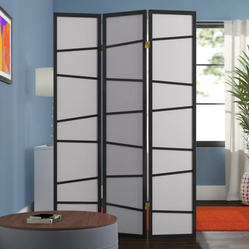 Room Dividers 51'' W x 71'' H 3 - Panel Solid Wood Folding Room Divider