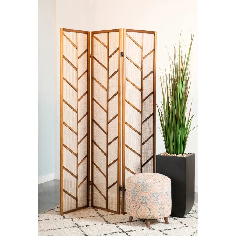 Room Dividers 52'' W x 70.25'' H 3 - Panel Solid Wood Folding Room Divider