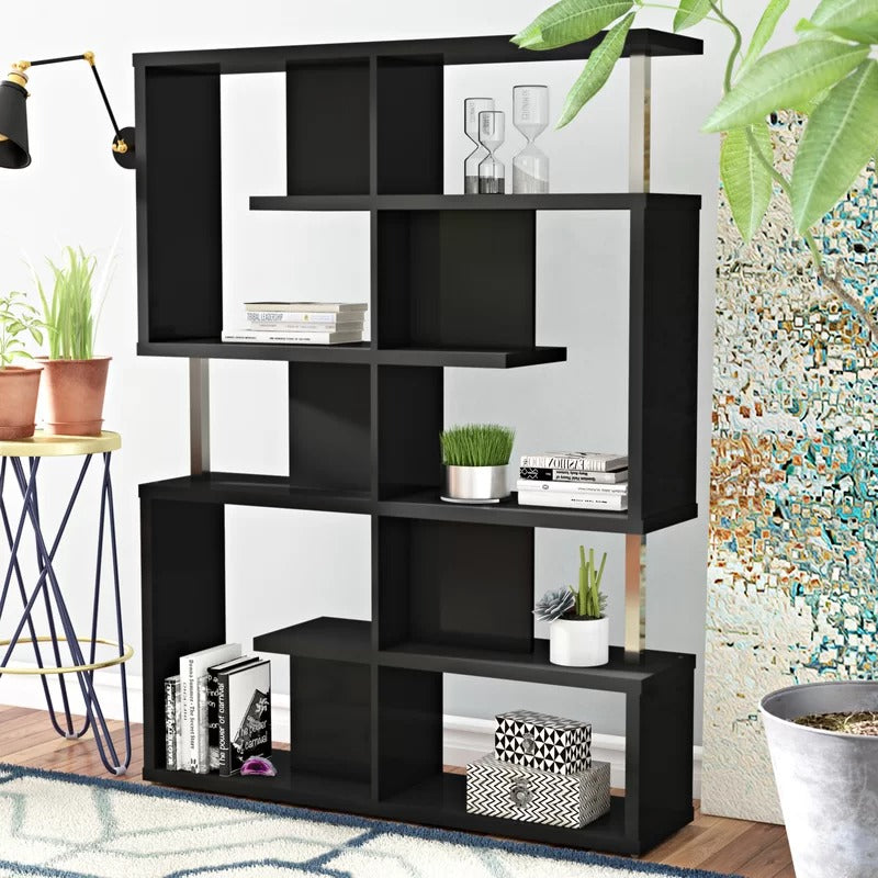 Geometric bookcase outlet room divider