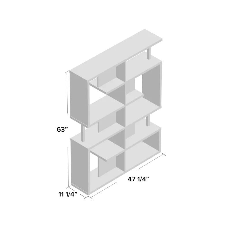 Room Dividers: 63.25'' H x 47.25'' W Geometric Bookcase\