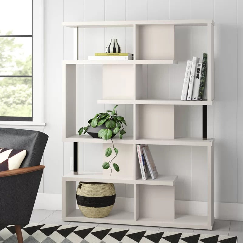 Geometric bookcase outlet room divider