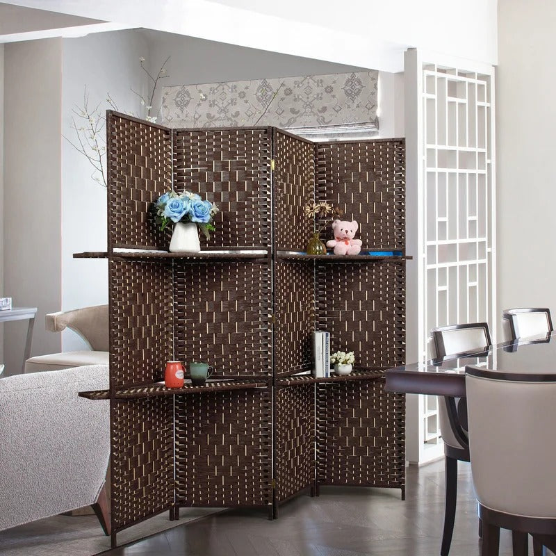 Room Dividers: 70.9'' W x 70.9'' H 4 - Panel Solid Wood Folding Room Divider
