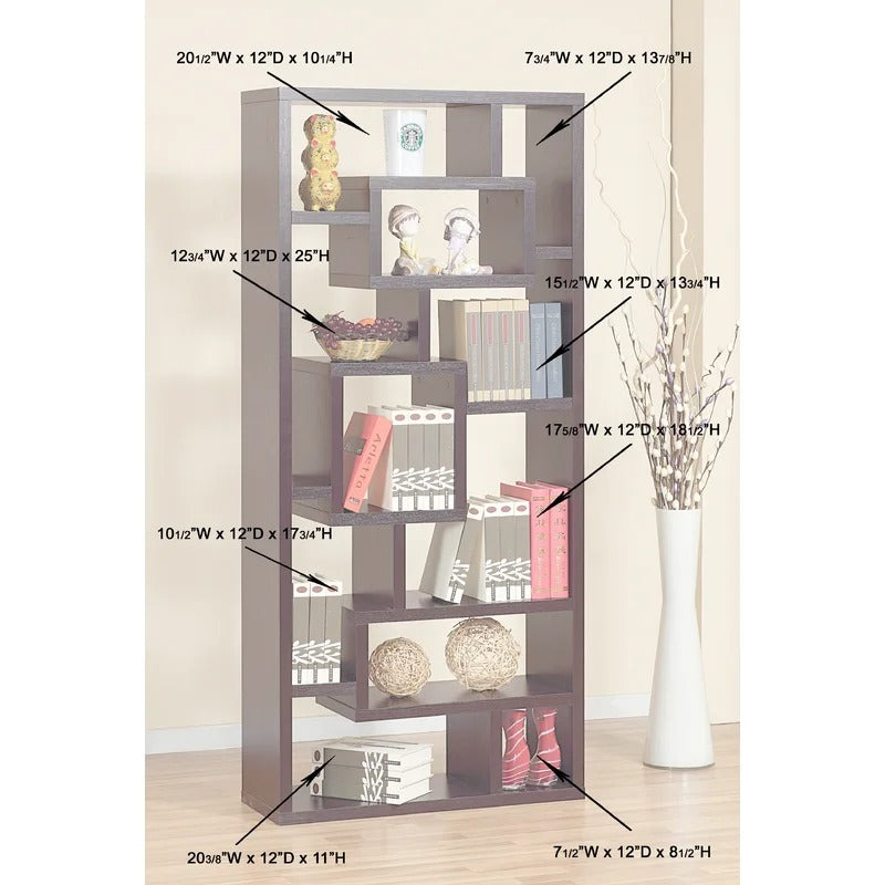 Room Dividers: 71'' H x 32'' W Geometric Bookcase