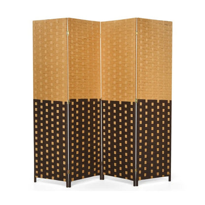 Room Dividers: 71'' W x 71'' H 4 - Panel Solid Wood Folding Room Divider