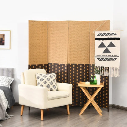 Room Dividers: 71'' W x 71'' H 4 - Panel Solid Wood Folding Room Divider