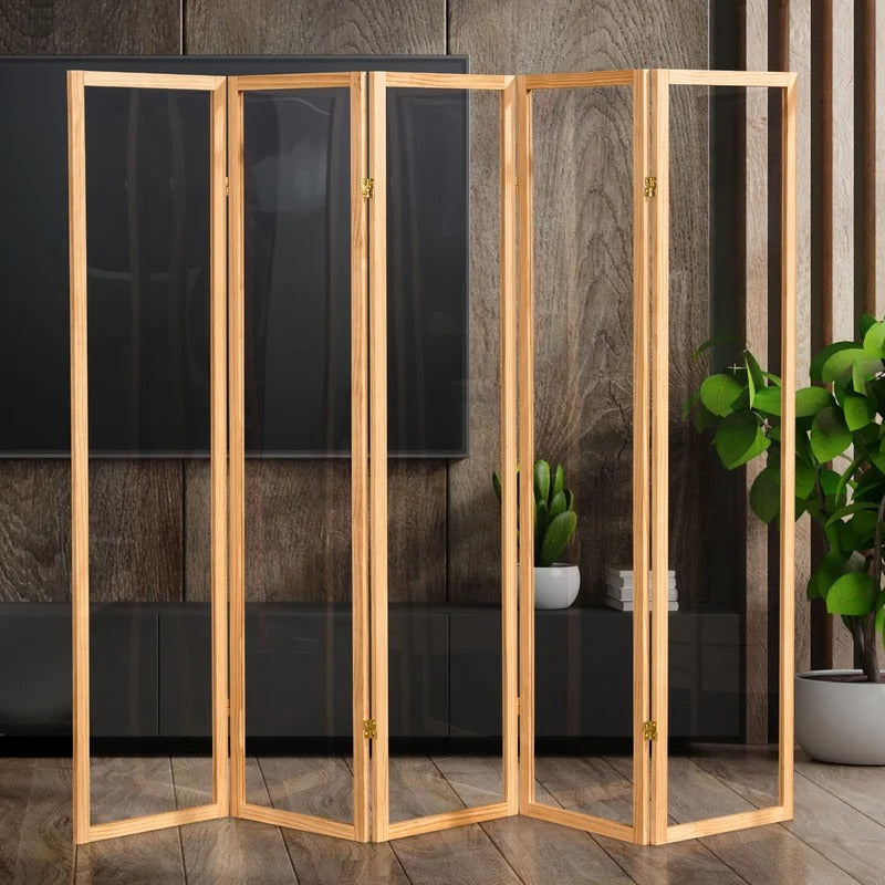 Room Dividers: 72'' H Solid Wood Folding Room Divider