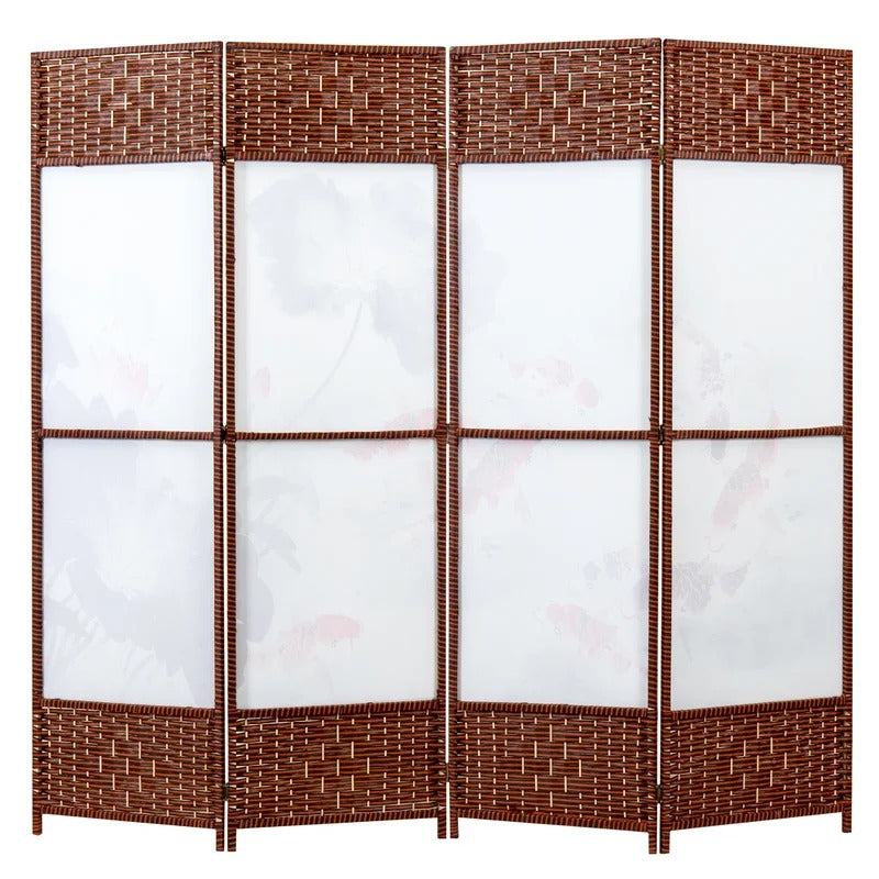 Room Dividers 78.75'' W x 71'' H 4 - Panel Solid Wood Folding Room Divider