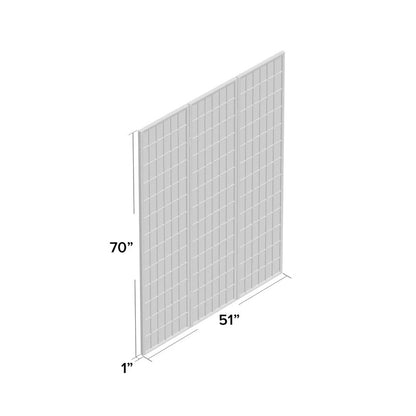 Room Divides: 51'' W x 70'' H 3 - Panel Solid Wood Folding Room Divider