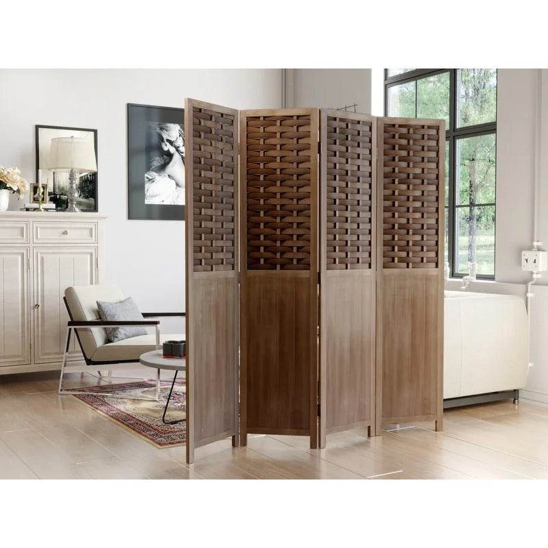 Room Divides: 63'' W x 67'' H Solid Wood Folding Room Divider