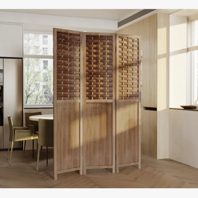 Room Divides: 63'' W x 67'' H Solid Wood Folding Room Divider