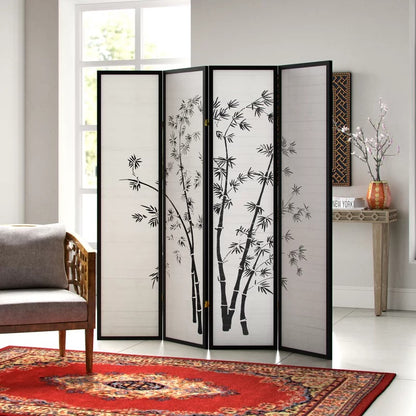 Room Divides: 68'' W x 70'' H 4 - Panel Solid Wood Folding Room Divider