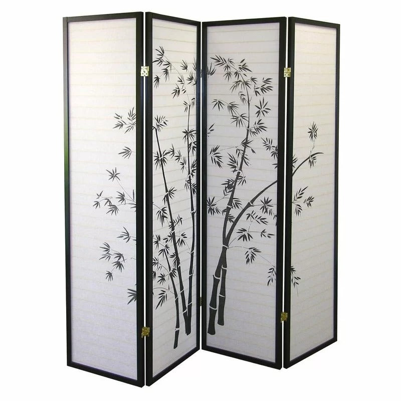 Room Divides: 68'' W x 70'' H 4 - Panel Solid Wood Folding Room Divider