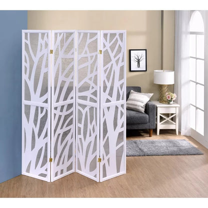 Room Divides: 69'' W x 70.5'' H 4 - Panel Solid Wood Folding Room Divider