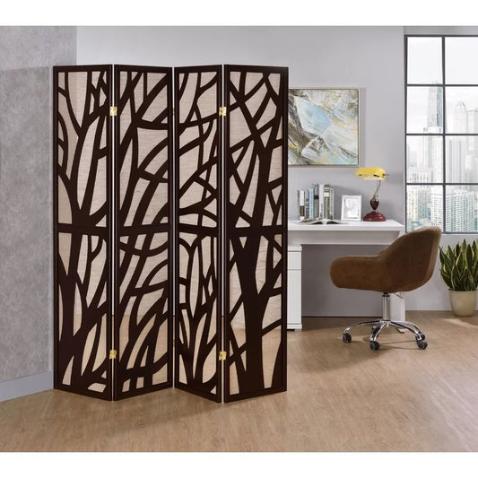 Room Divides: 69'' W x 70.5'' H 4 - Panel Solid Wood Folding Room Divider