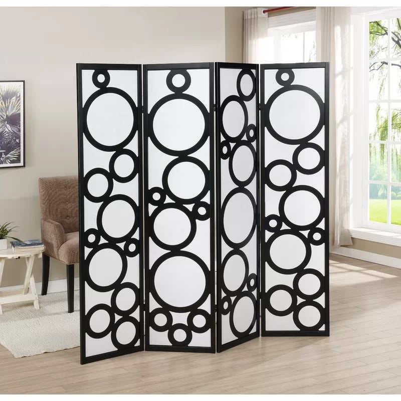 Room Divides: 70'' W x 70'' H 4 - Panel Solid Wood Folding Room Divider