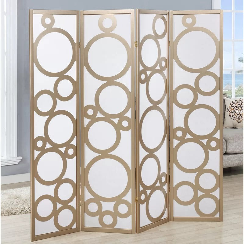 Room Divides: 70'' W x 70'' H 4 - Panel Solid Wood Folding Room Divider