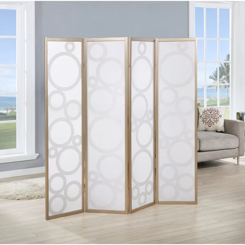 Room Divides: 70'' W x 70'' H 4 - Panel Solid Wood Folding Room Divider