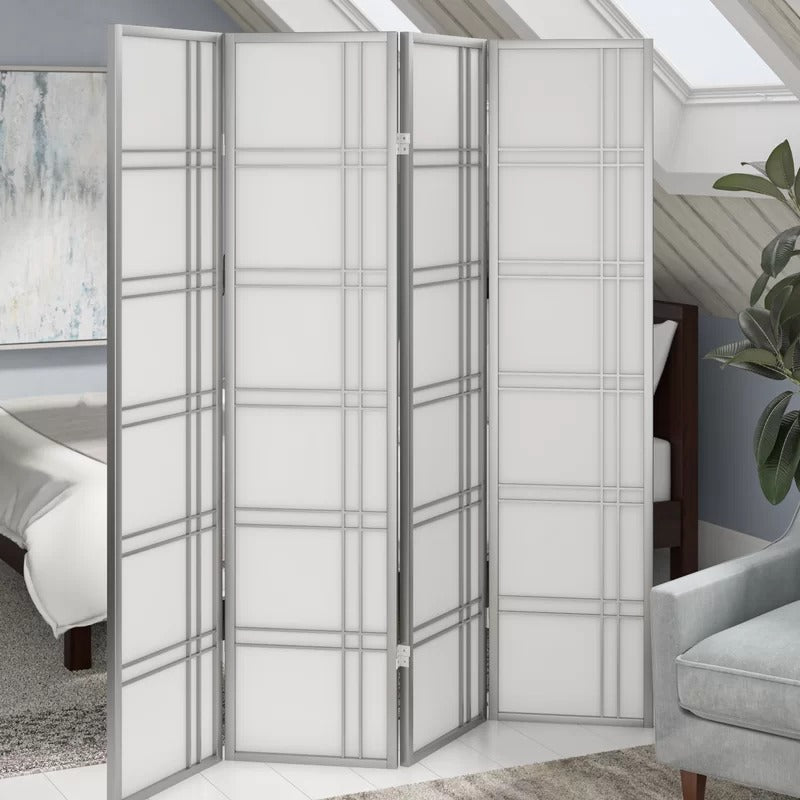 Room Divides: 72'' W x 71'' H 4 - Panel Solid Wood Folding Room Divider