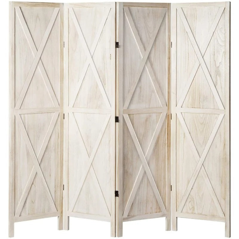 Room Divides: 78.8'' W x 70.9'' H 4 - Panel Solid Wood Folding Room Divider