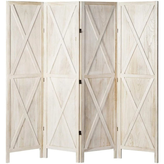 Room Divides: 78.8'' W x 70.9'' H 4 - Panel Solid Wood Folding Room Divider