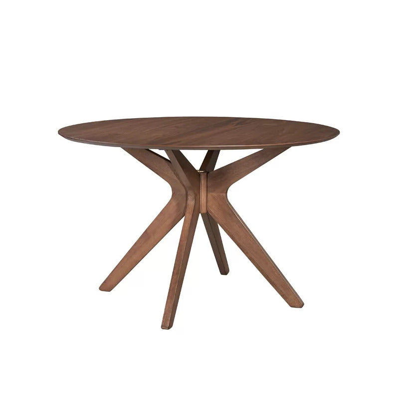 Round Dining Table: 47'' Solid Wood Pedestal Dining Table
