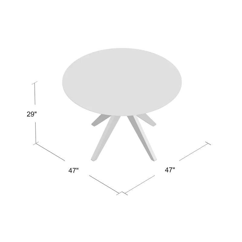 Round Dining Table: 47'' Solid Wood Pedestal Dining Table