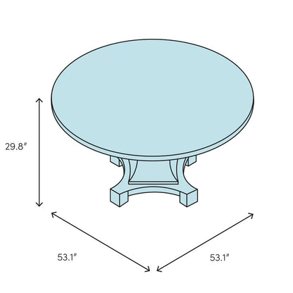 Round Dining Table: 53.15'' Pedestal Dining Table
