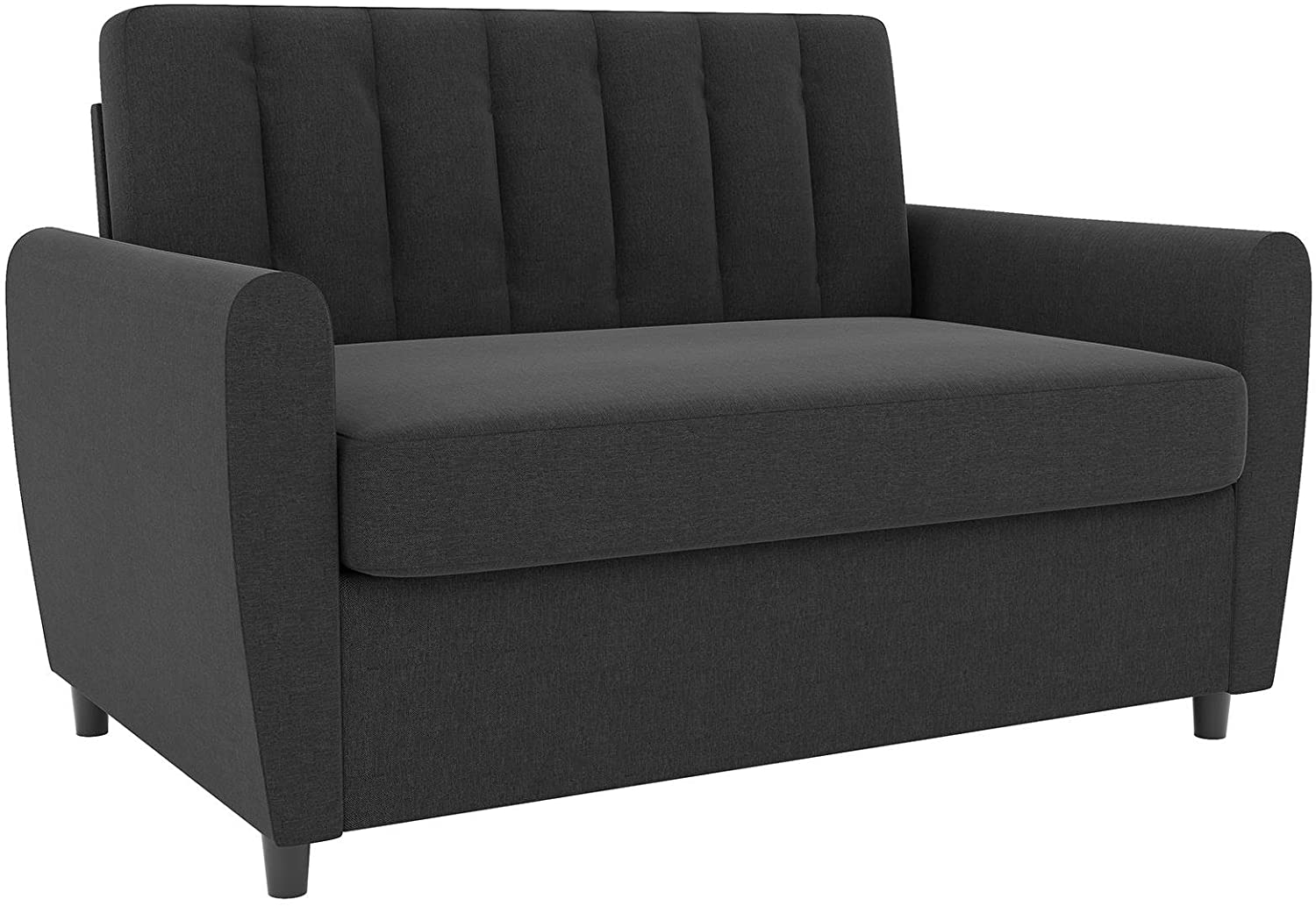 SOFA CUM BED Sleeper Sofa with Memory Foam Mattress - Twin - Dark Grey 
