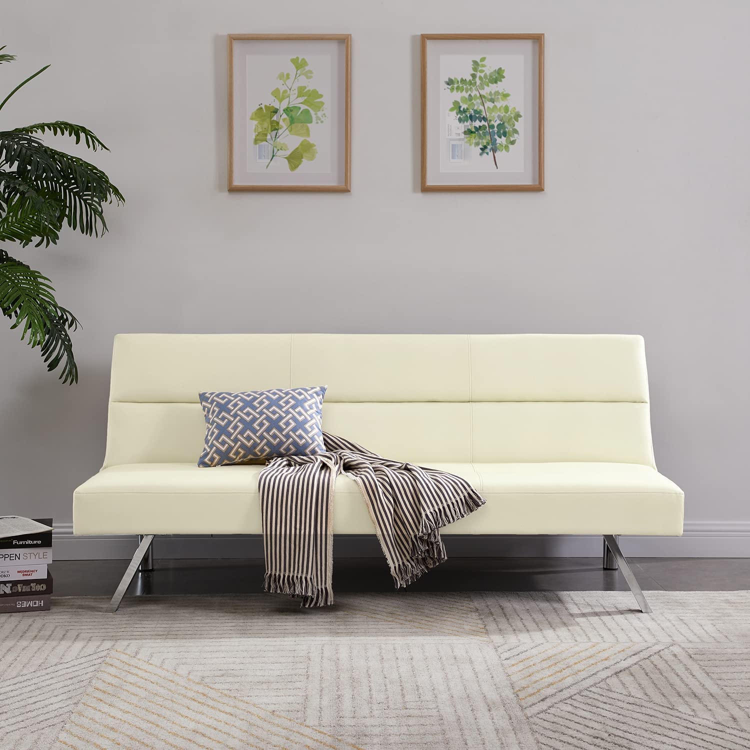 SOFA CUM BED Zoe Futon Sofa Cream 