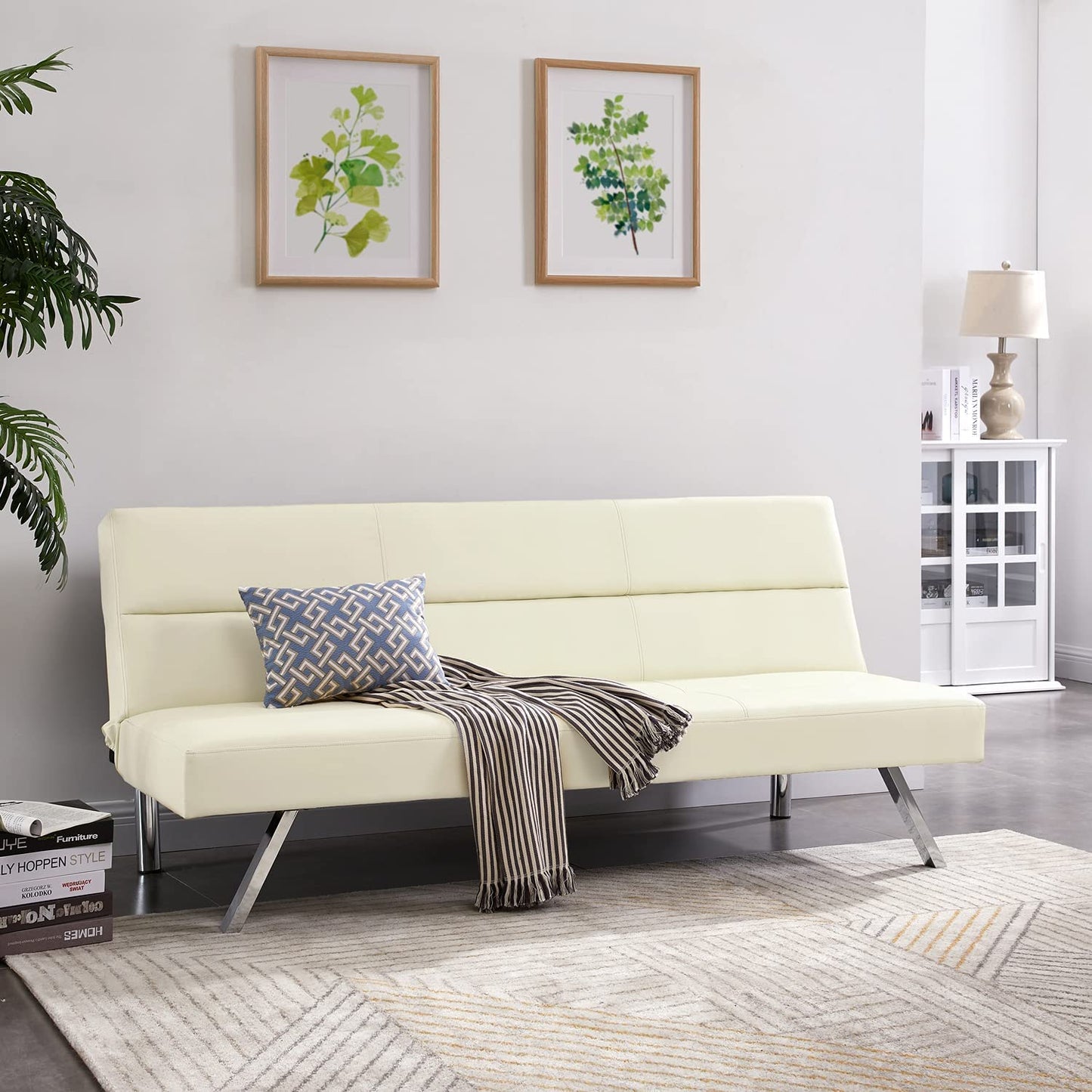 SOFA CUM BED Zoe Futon Sofa Cream 