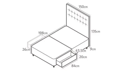 King Size Divan Bed: 2 Drawer King Size Bed With Storage