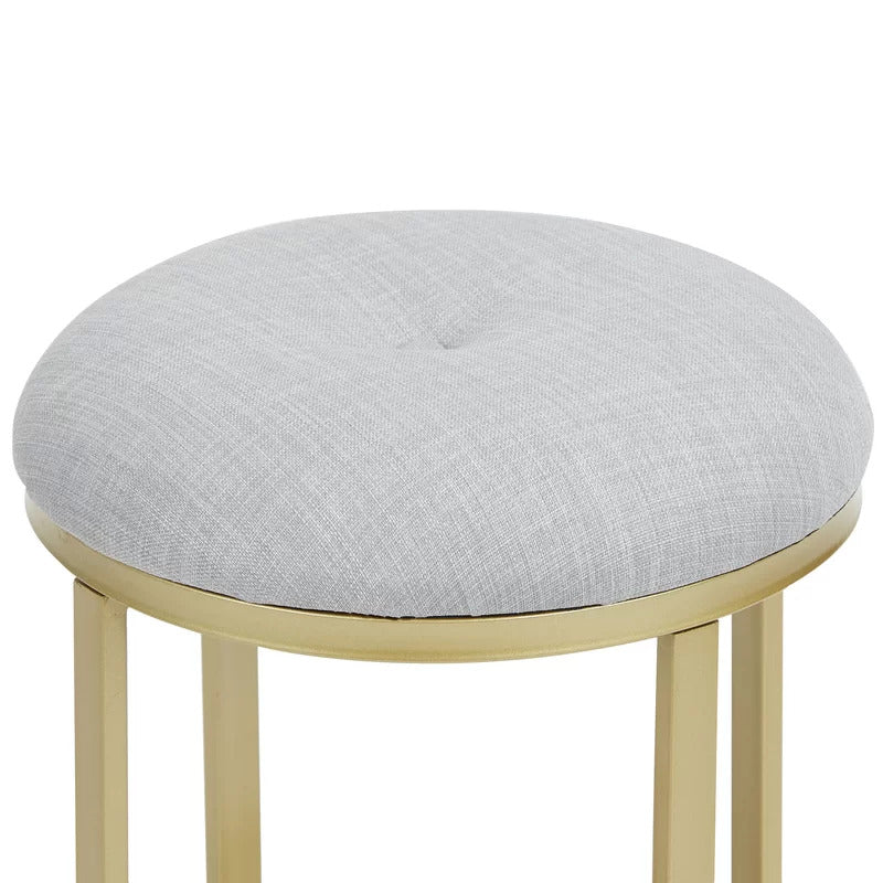 Seating Stool: Metal Vanity Stool