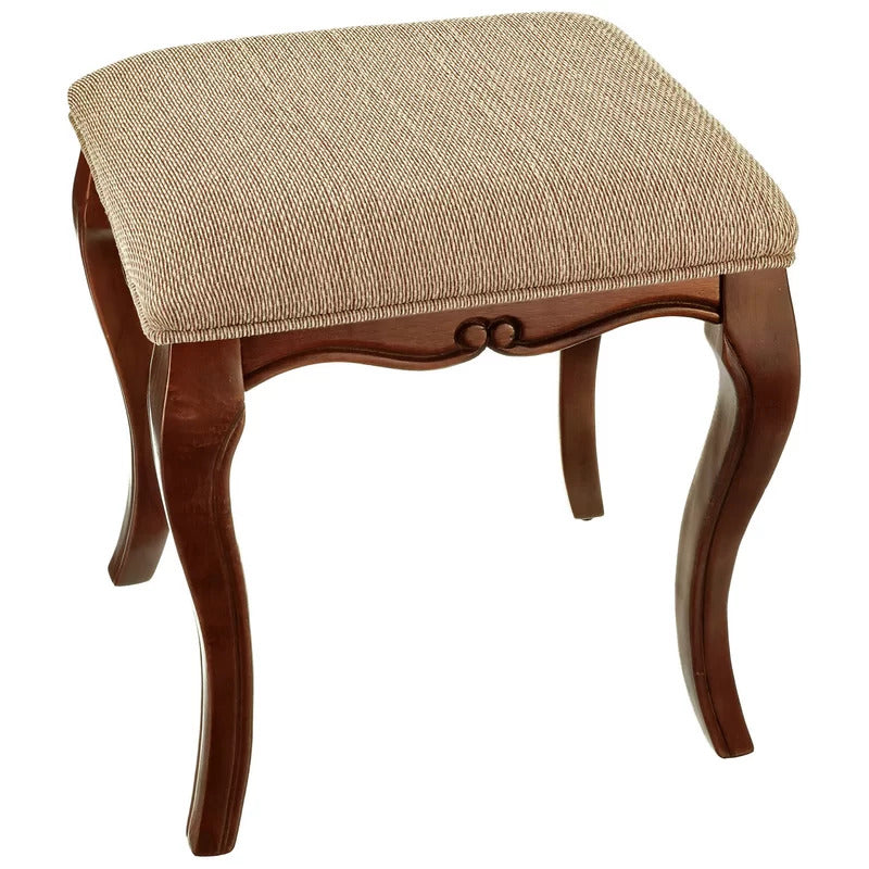 Seating Stool: Solid Wood Vanity Stool