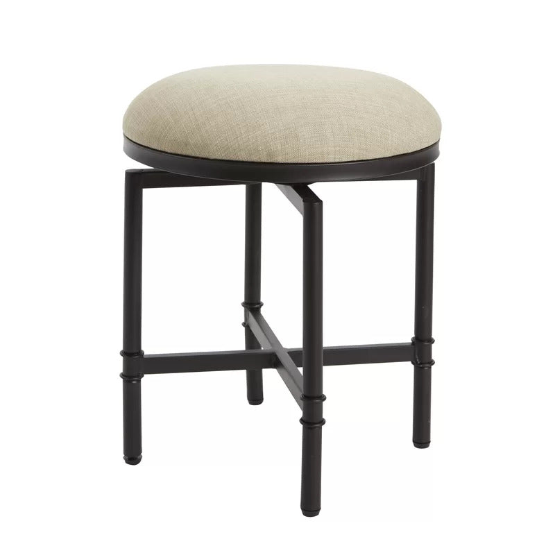 Seating Stool: Swivel Metal Vanity Stool