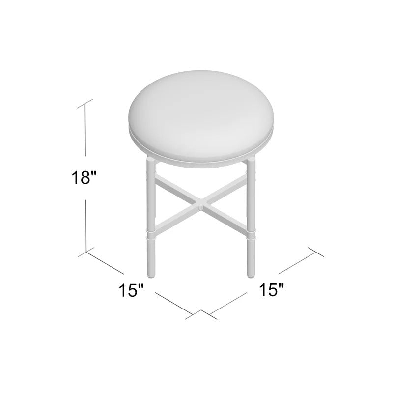 Seating Stool: Swivel Metal Vanity Stool