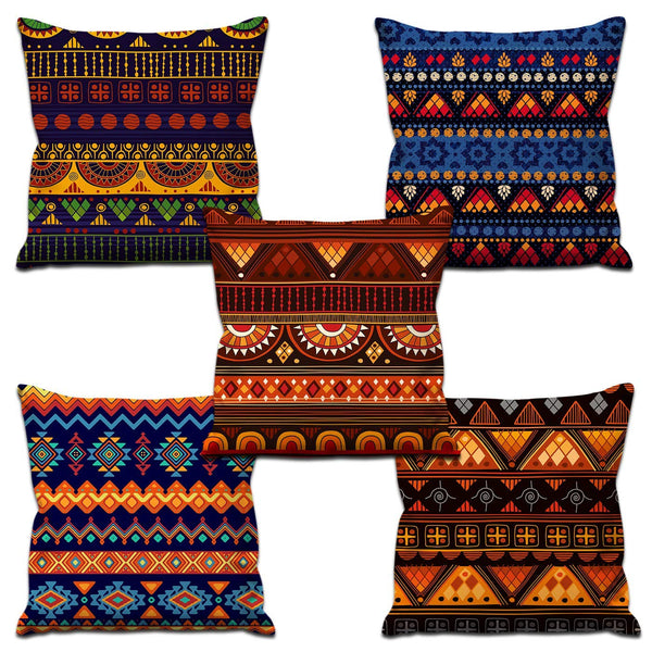 Set of 5 Decorative Hand Made Jute Throw/Pillow Cushion Covers
