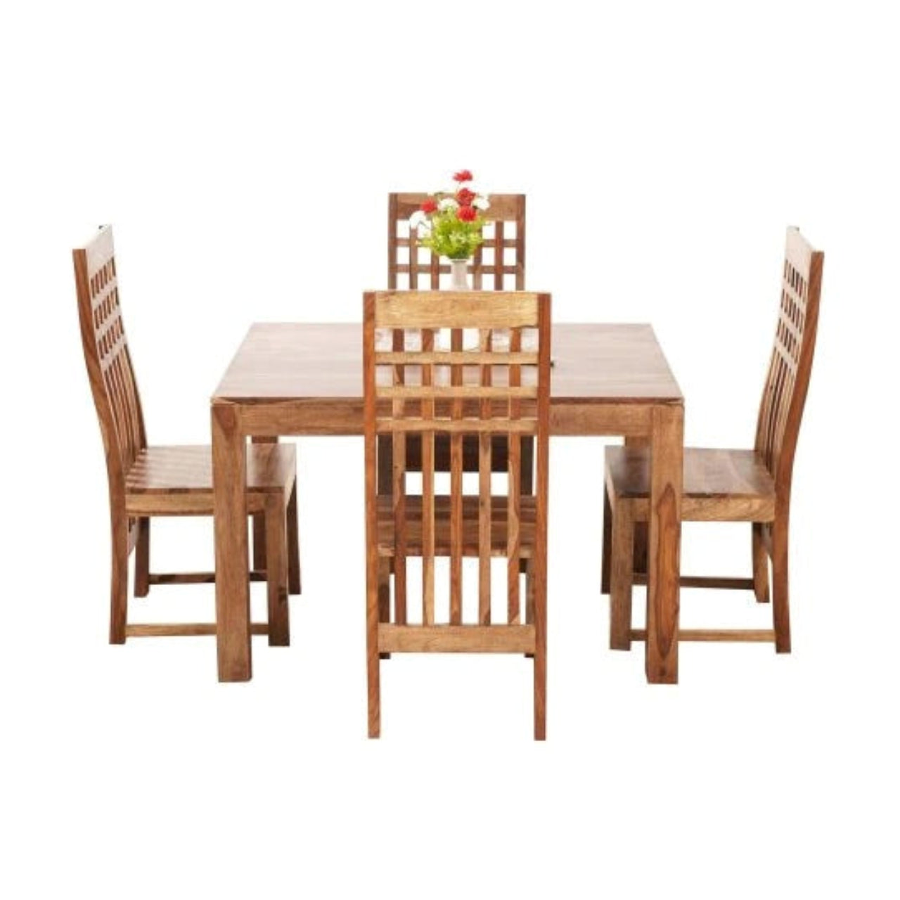 Sheesham Furniture - Solid Wood Four Seat Dining Set in Natural finish