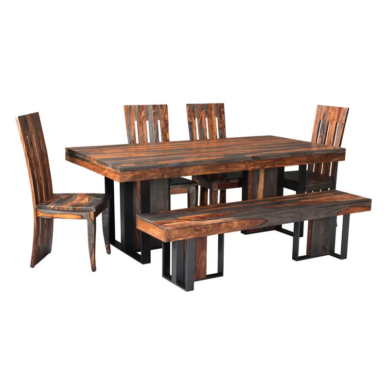 Sheesham Furniture: Dining Table with 6 Chairs Dining Set