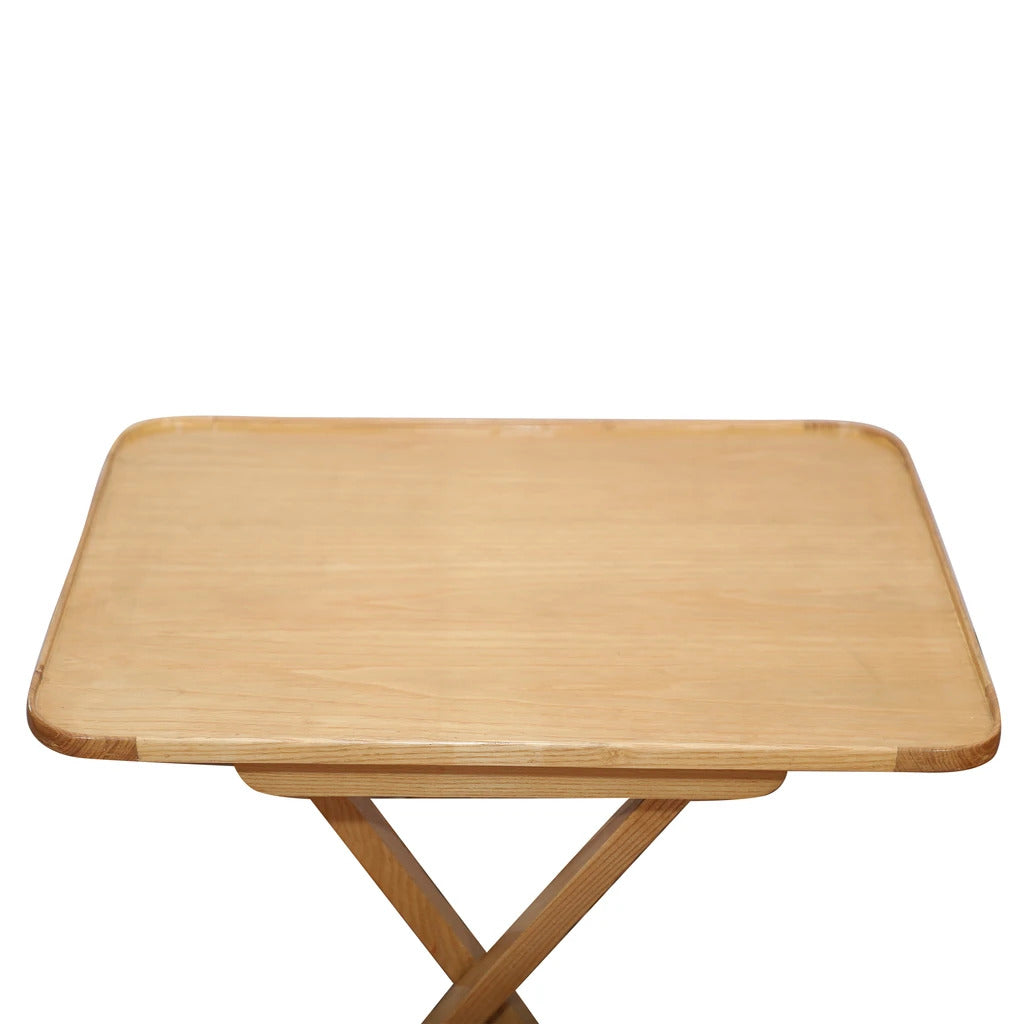 Sheesham Furniture:- End Table in White Ash Veneer