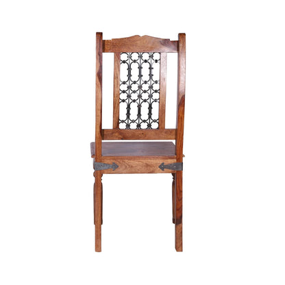 Sheesham Furniture:- Iron Jali Dining Chair