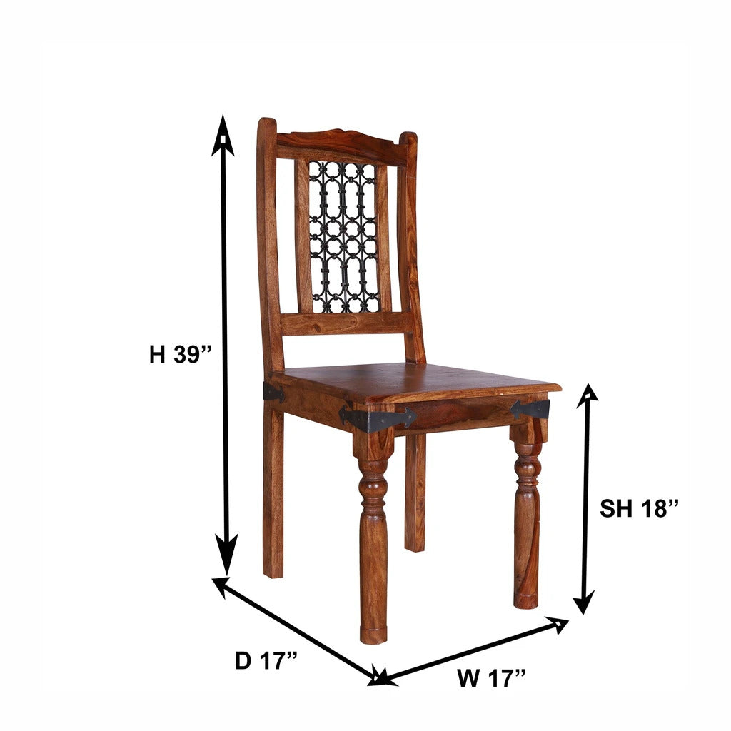 Sheesham Furniture:- Iron Jali Dining Chair