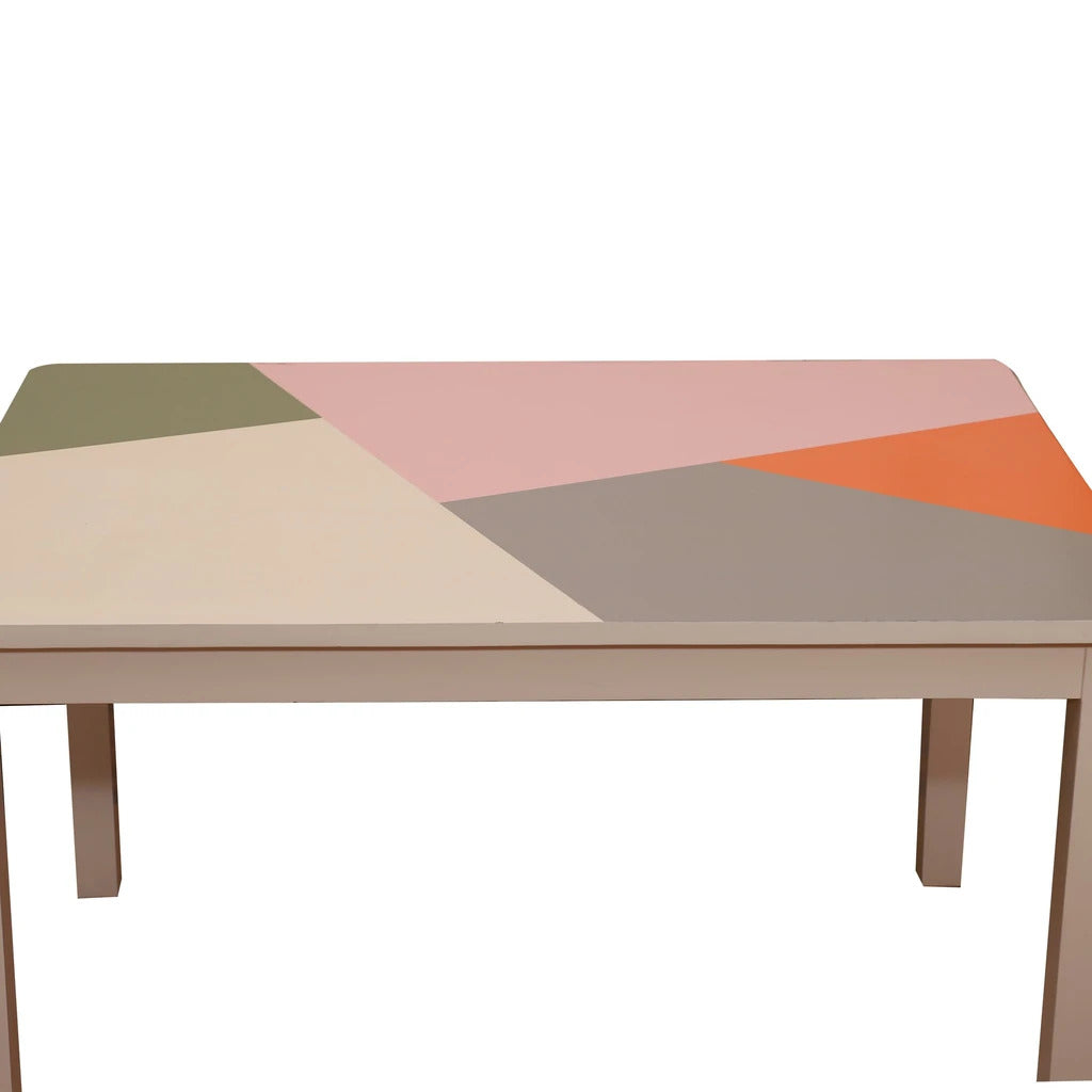 Sheesham Furniture: Multicolor Kids Study Table in MDF and white ash 
