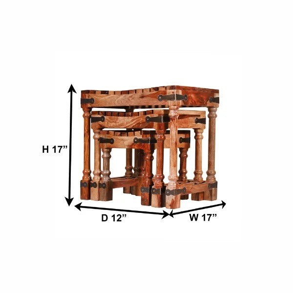 Sheesham Furniture Nesting Tables Set Of Three