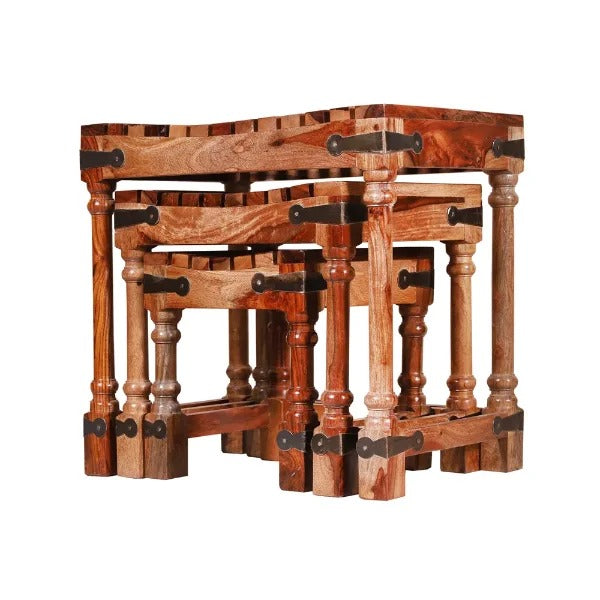 Sheesham Furniture Nesting Tables Set Of Three