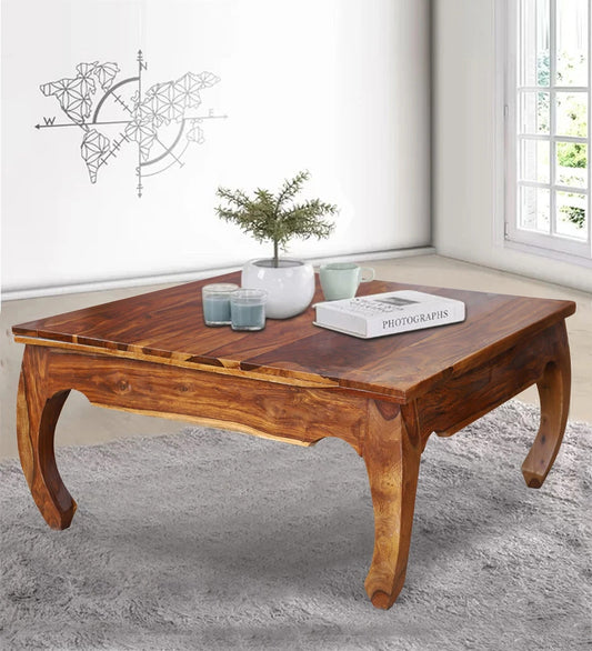 Sheesham Furniture:- Solid Wood Center Table in Honey Oak Finished