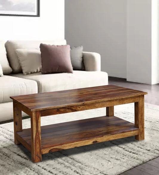 Sheesham Furniture: Solid Wood Center Table in Honey Oak Finished