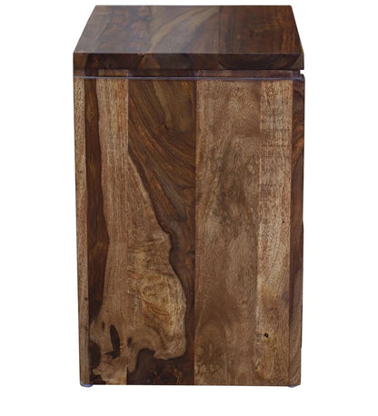 Sheesham Furniture:- Solid Wood Side Table in Honey Oak Finished