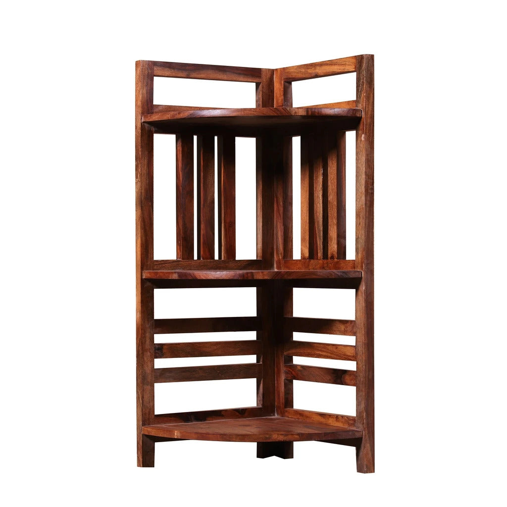 Sheesham Furniture Solid Wood Three Tier End Table 