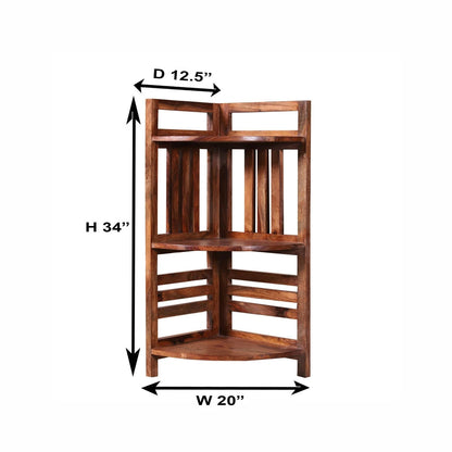 Sheesham Furniture Solid Wood Three Tier End Table 